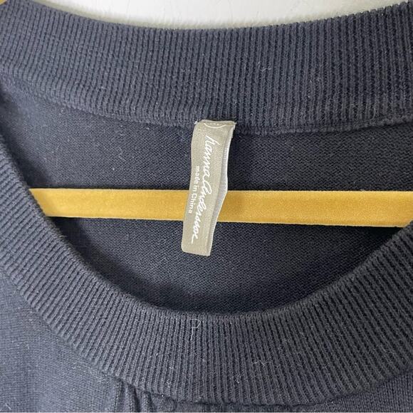 HANNA ANDERSSON Black Knit Combed Cotton Scoop Neck Dress Size Medium - Picture 2 of 7